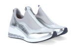 Sneakersy damskie na koturnie Biały + Srebrny
