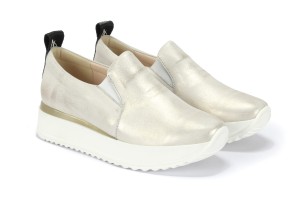 Sneakersy damskie na platformie Jasny Złoty