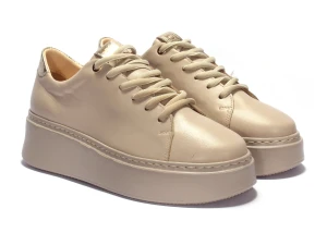 Sneakersy na platformie beż