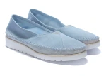 Espadryle ze skóry zamszowej niebieskie