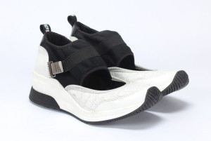 Sneakersy damskie na platformie Biały + Czarny